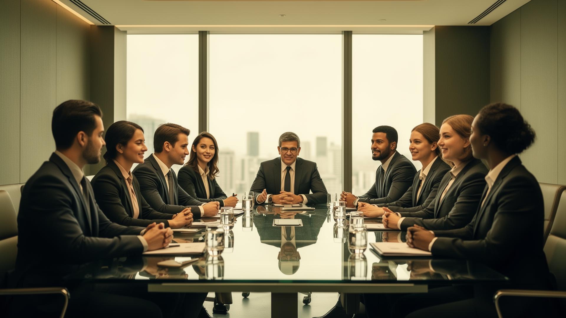 High-performing sales team in a strategy session